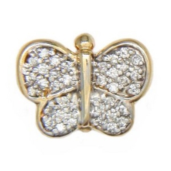 AC391 14K DIAMOND BUTTERFLY SLIDE 